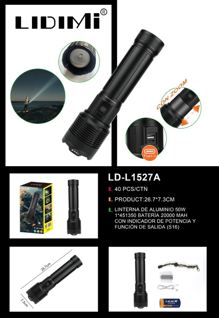 LINTERNA LIDIMI 50W  |L1527A|  