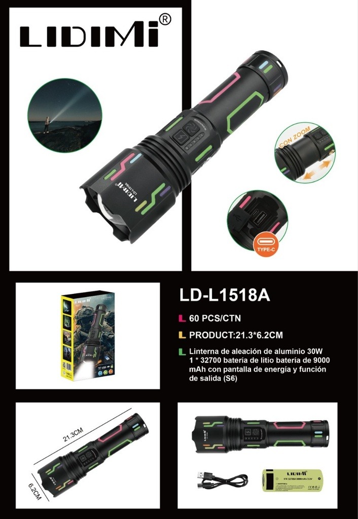 LINTERNA LIDIMI 30W |L1518A|  