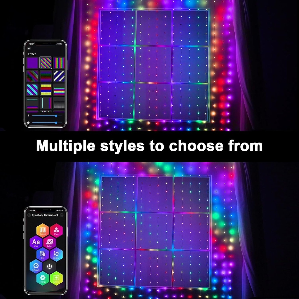 CORTINA DE LUZ INTELIGENTE 400 LEDS 2X2m |XY11822|