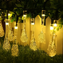 LUCES NAVIDEÑAS SOLAR LAGRIMAS DE FELICIDAD 5M 20 LED AMBAR