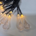 LUCES NAVIDEÑAS SOLAR LAGRIMAS DE FELICIDAD 5M 20 LED AMBAR