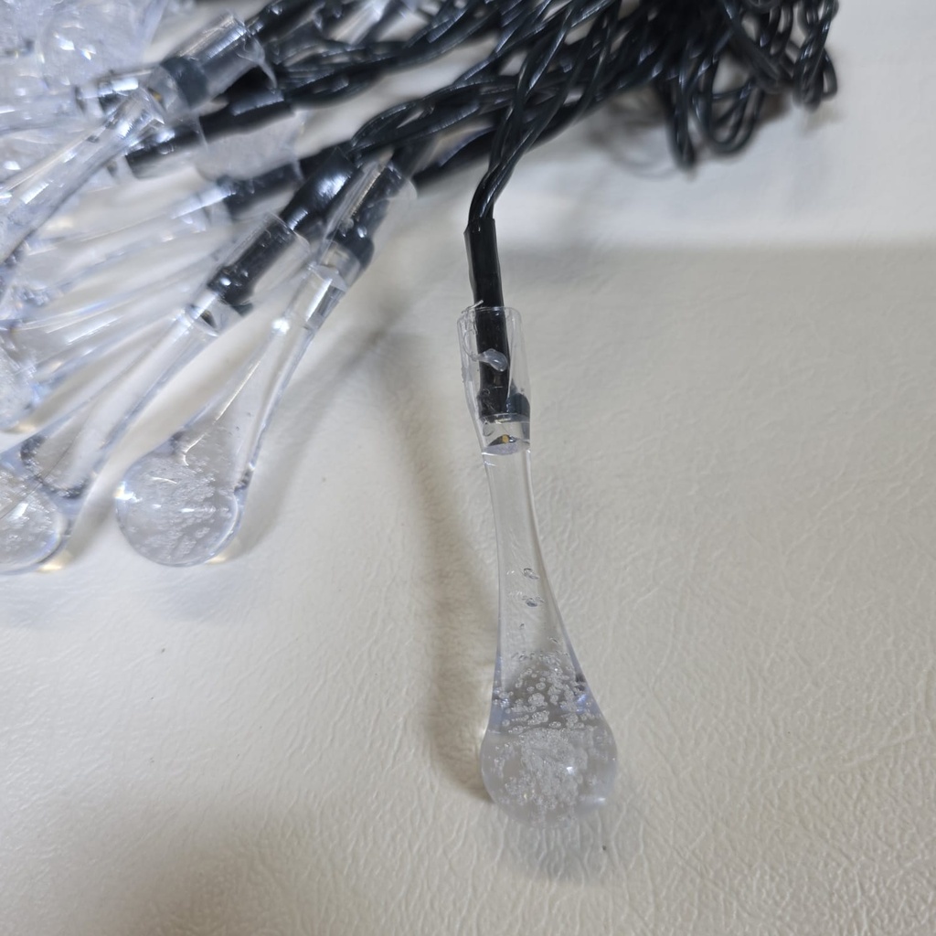 LUCES NAVIDEÑAS SOLAR LAGRIMAS DE FELICIDAD 5M 20 LED AMBAR