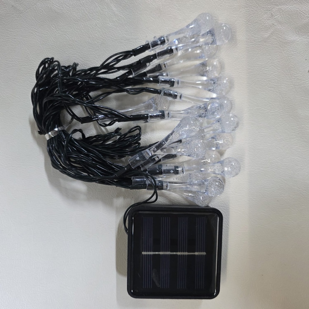 LUCES NAVIDEÑAS SOLAR LAGRIMAS DE FELICIDAD 5M 20 LED AMBAR