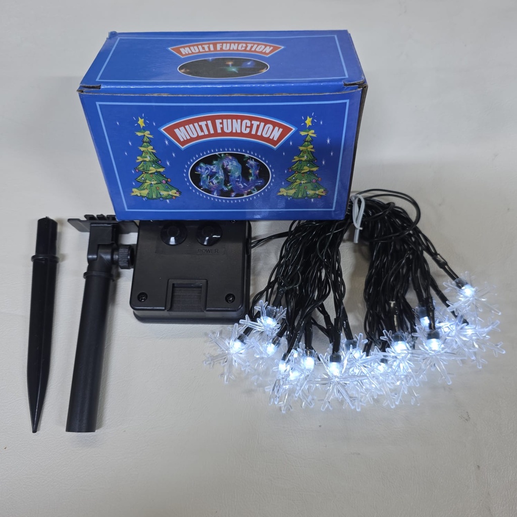 LUCES DE NAVIDAD SOLAR  COPO DE NIEVE BLANCO 