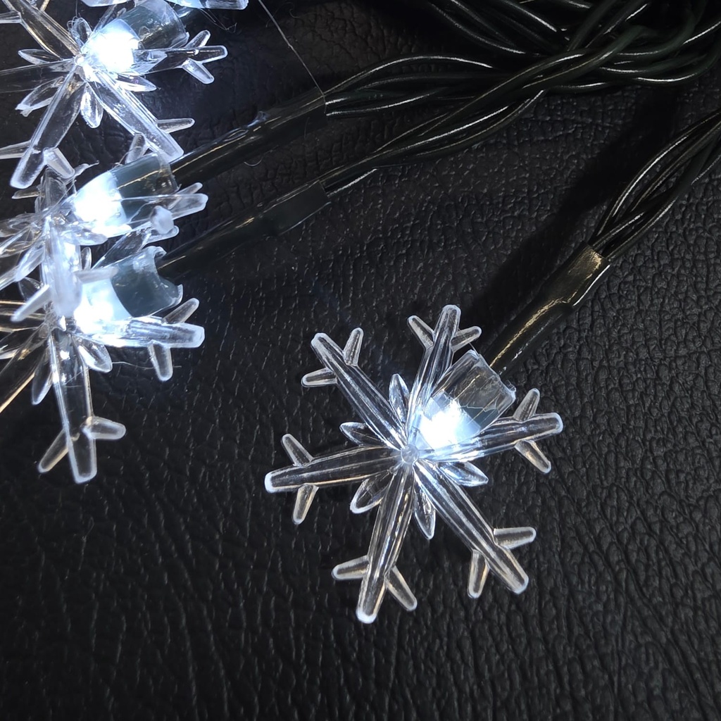 LUCES DE NAVIDAD SOLAR  COPO DE NIEVE BLANCO 