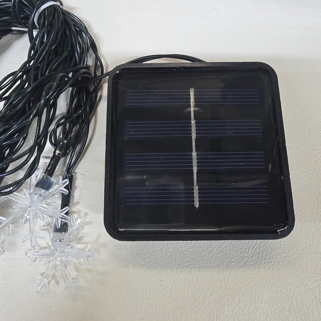 LUCES DE NAVIDAD SOLAR  COPO DE NIEVE BLANCO 