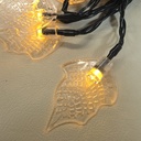 LUCES DE NAVIDAD SOLAR HOJA AMBAR 5M-20 LED