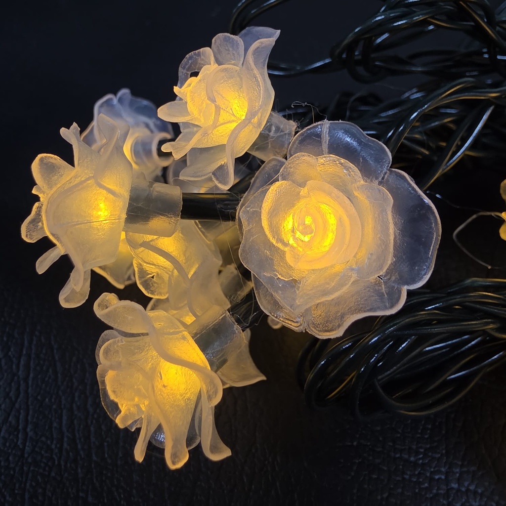 LUCES DE NAVIDAD SOLAR ROSA AMBAR 5M-20 LED