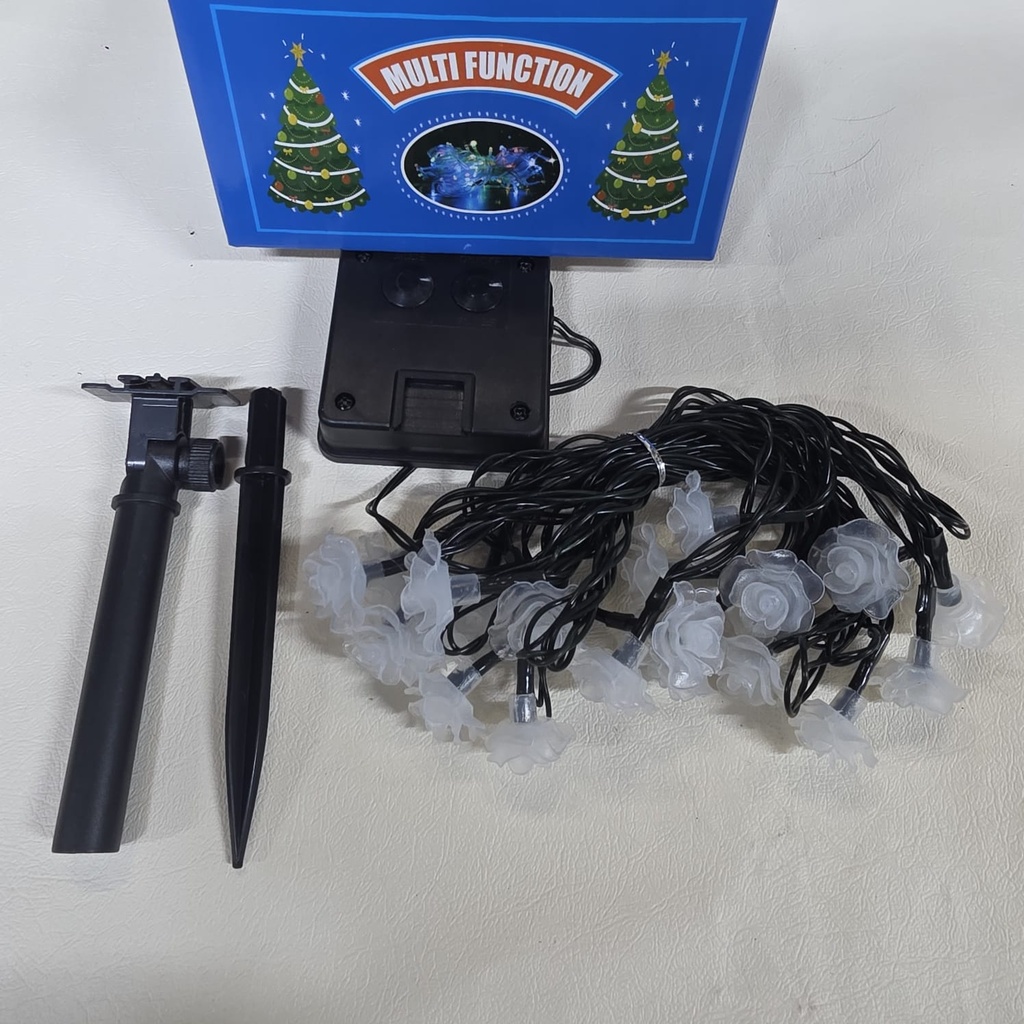 LUCES DE NAVIDAD SOLAR ROSA AMBAR 5M-20 LED