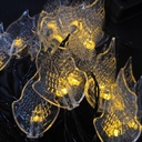 LUCES DE NAVIDAD SOLAR HOJA AMBAR 5M-20 LED