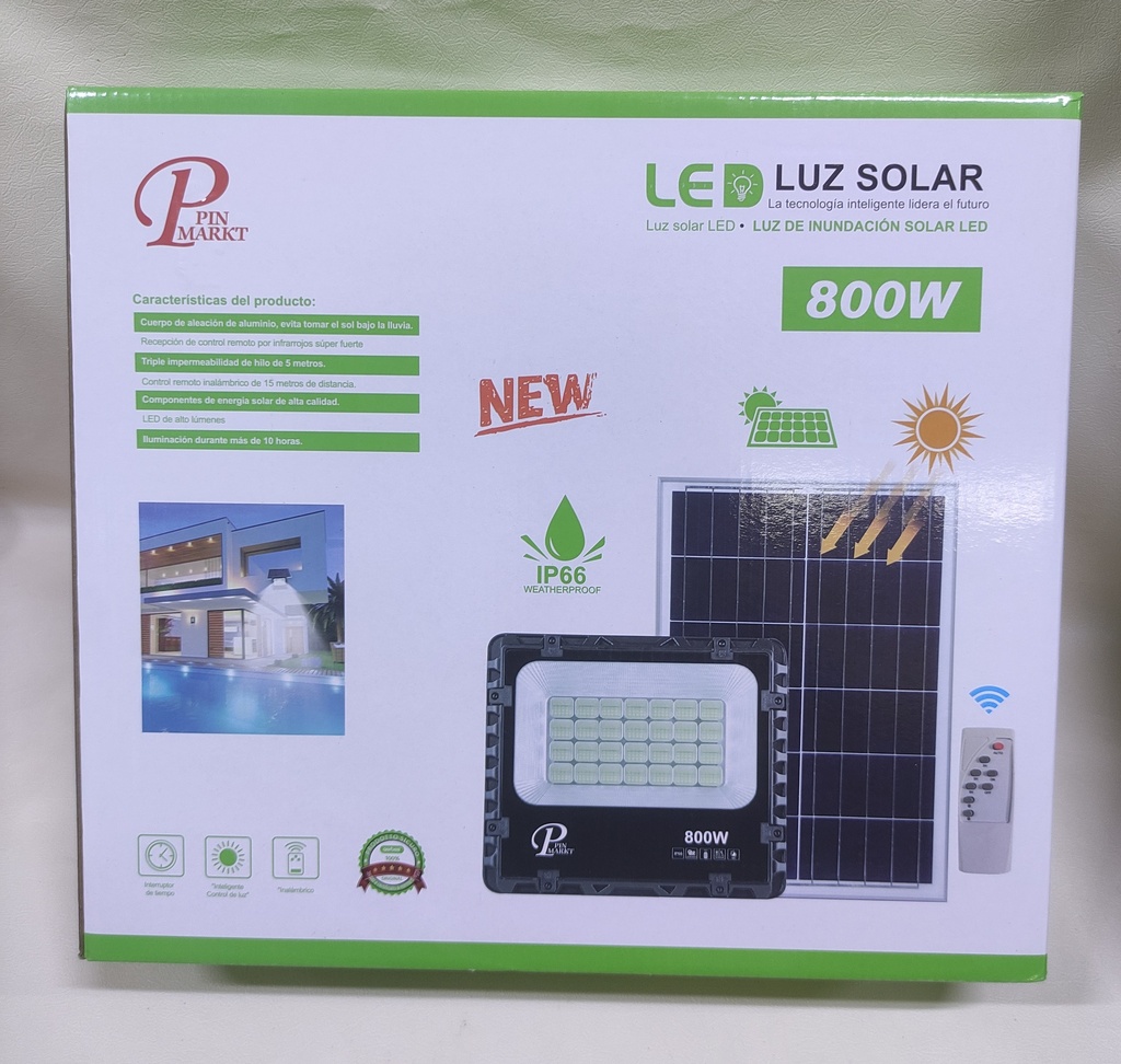 REFLECTOR 800W CON PANEL SOLAR  |066006|