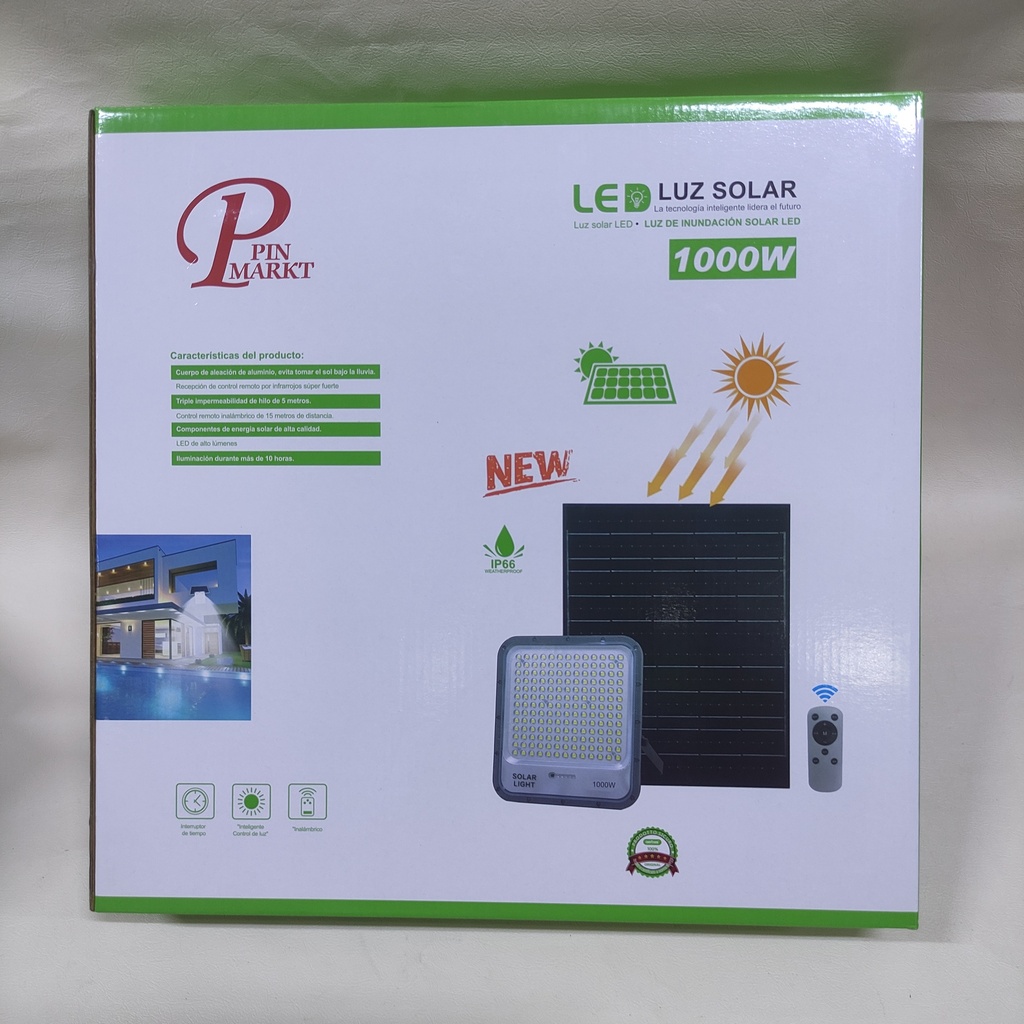 REFLECTOR POLIACRÍLICO 1000W CON PANEL SOLAR |090839-10|