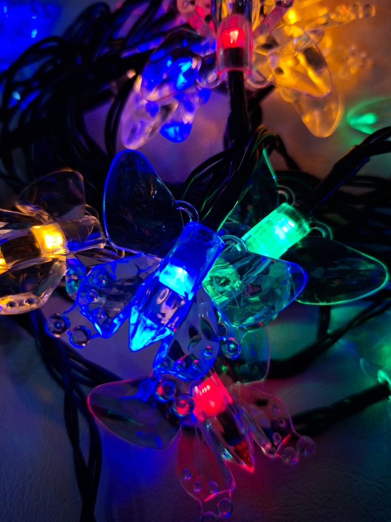 LUCES DE NAVIDAD MARIPOSA MULTICOLOR 5M-20 LED 