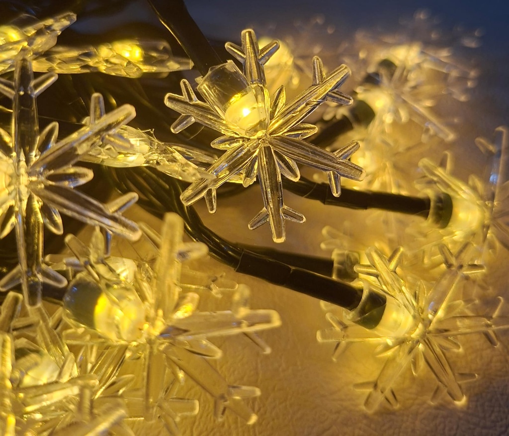 LUCES DE NAVIDAD COPO DE NIEVE AMBAR 5M-20 LED  