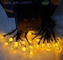 LUCES DE NAVIDAD SOLAR BOLITAS AMBAR 5M-20 LED 