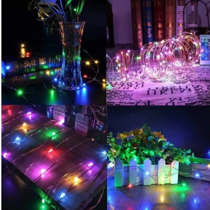 LUZ NAVIDEÑA ALAMBRITO SOLAR LED MULTICOLOR