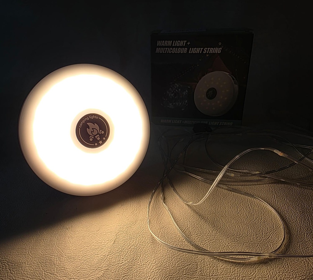 CADENA DE LUCES 9 M Y FOCO SOLAR / RECARGABLE |K663|