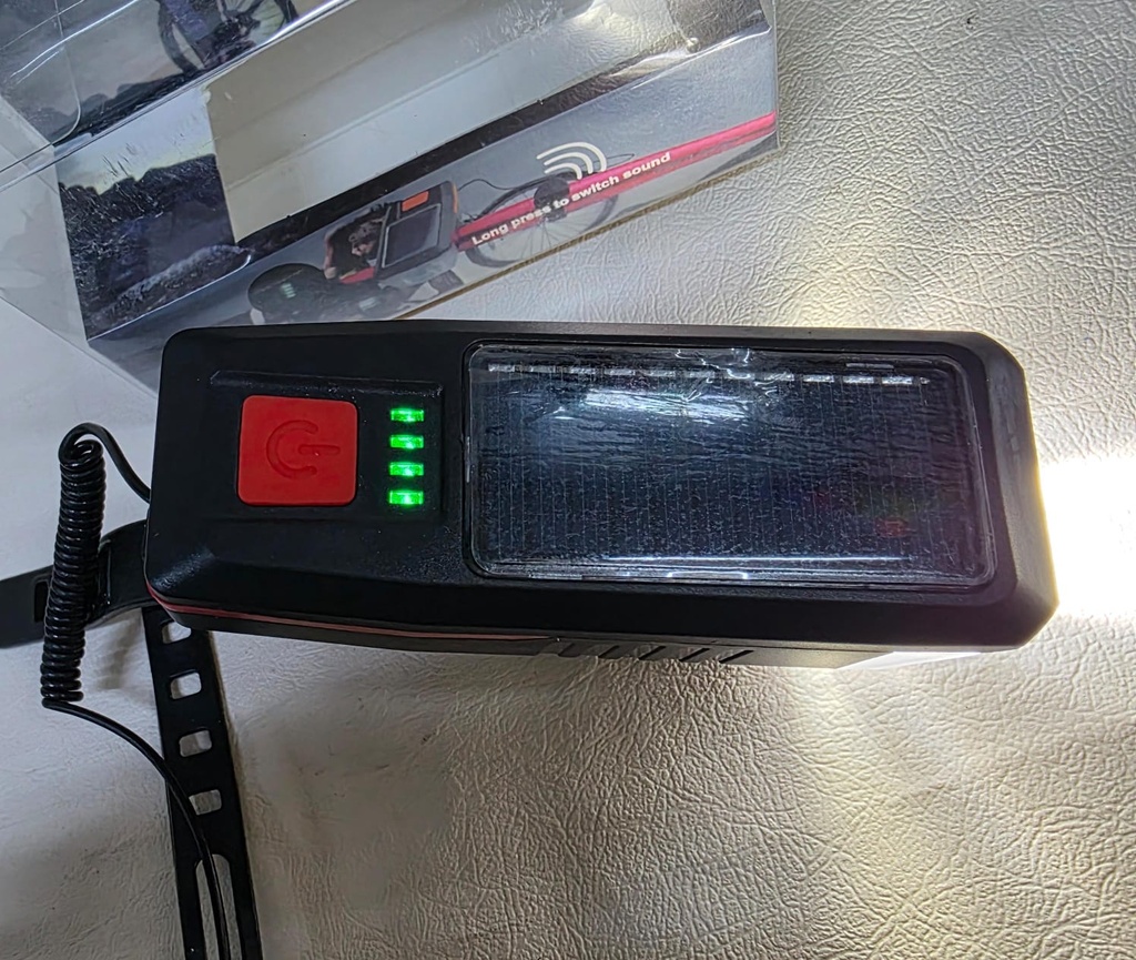 LUZ SOLAR Y SIRENA  PARA BICICLETA |LY-17|