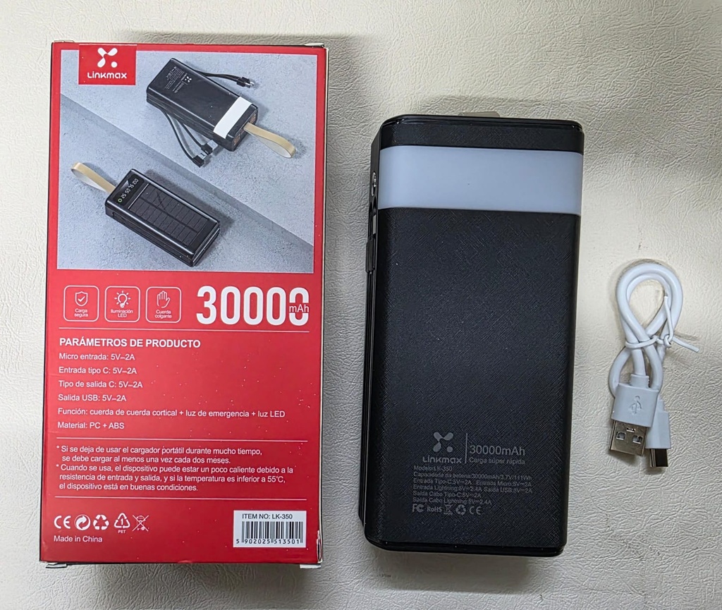 POWER BANK SOLAR 30000mAh |LK-350|