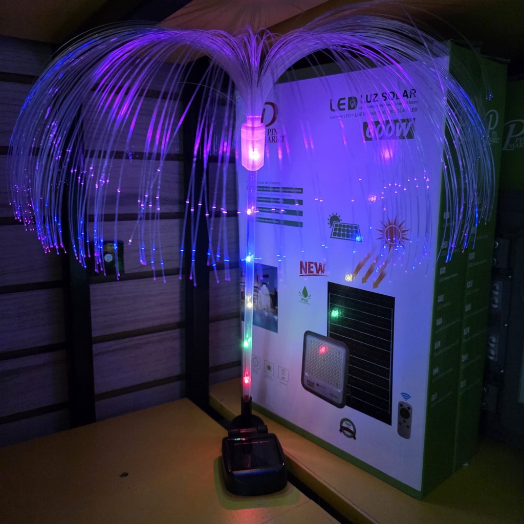 LUZ SOLAR ESTACA FLOR MEDUSA - Pack 2 unid.