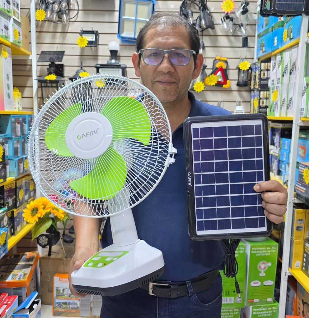 VENTILADOR SOLAR Y RECARGABLE |F2512BT|