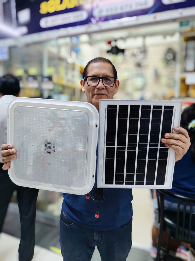 LAMPARA SOLAR 200W CUADRADO PARA HABITACIONES COLOR BLANCO Y AMBAR |NAY-263| 