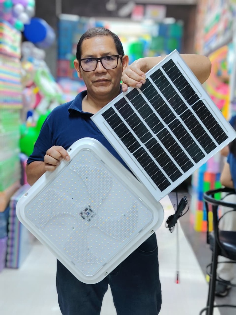 LAMPARA SOLAR 300W CUADRADO PARA HABITACIONES COLOR BLANCO Y AMBAR |NAY-264| 