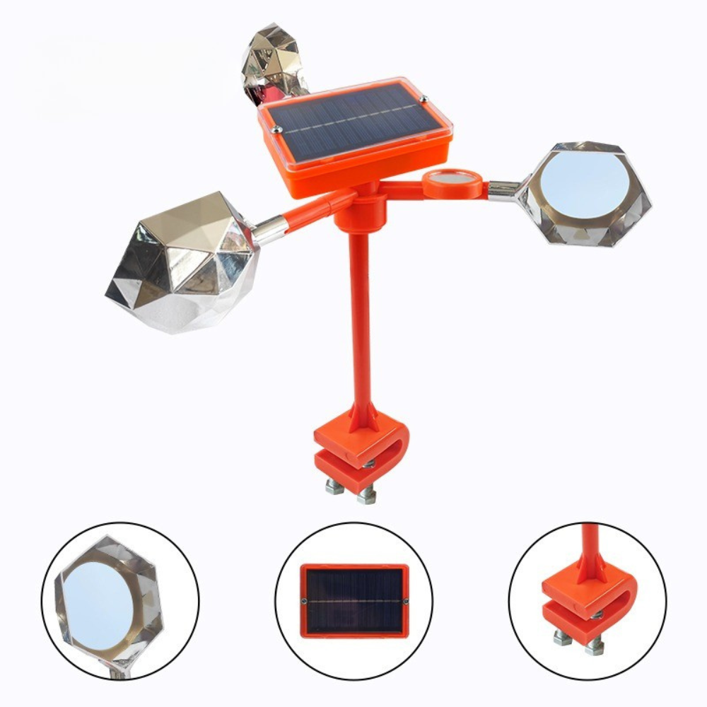 REPELENTE DE AVES GIRATORIO A COLORES SOLAR Y CON VIENTO Y 80 SONIDOS |MYPT-03|  