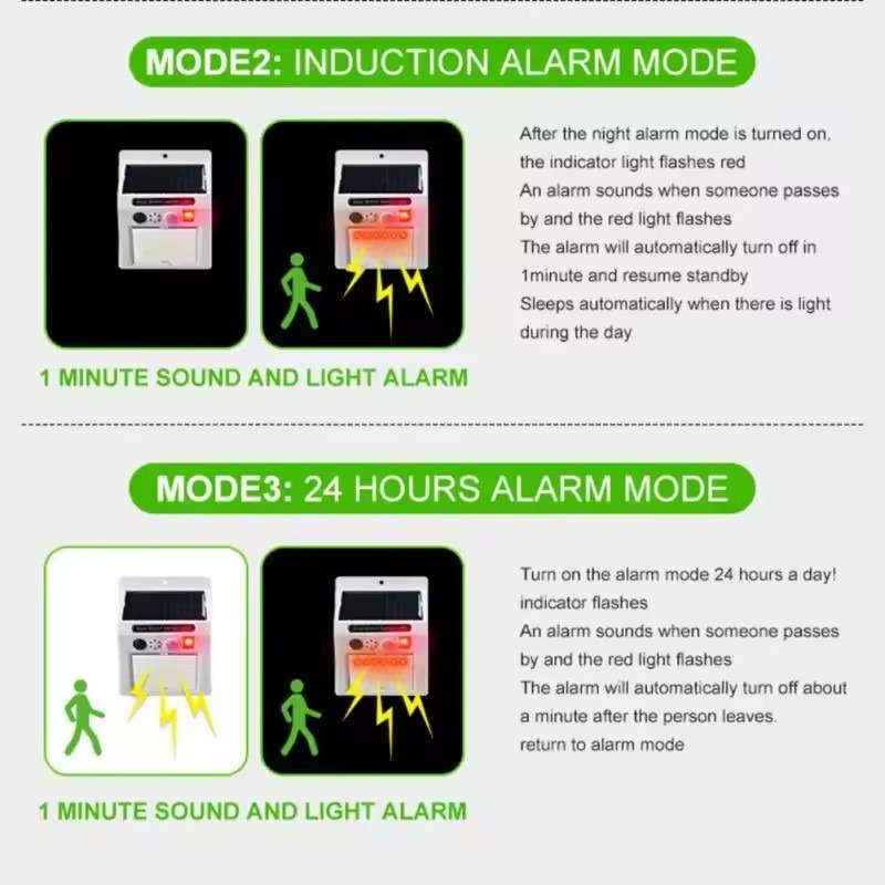 LUZ Y ALARMA SOLAR CON SENSOR DE MOVIMIENTO |AJ440485|