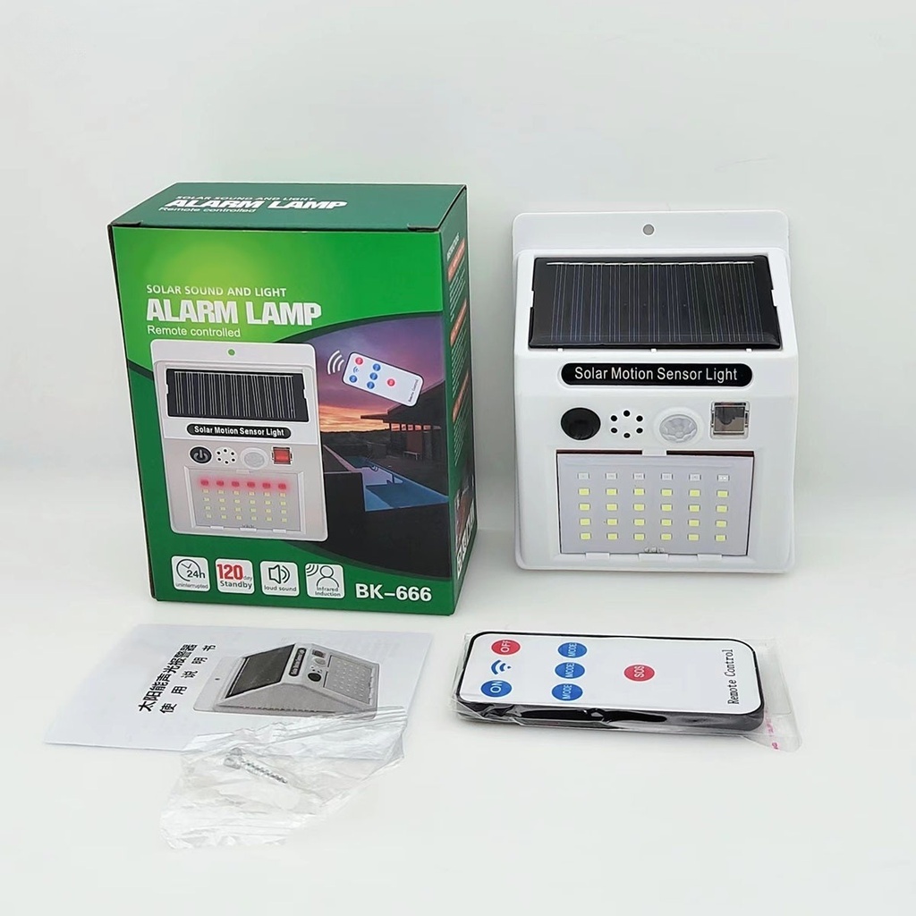 LUZ Y ALARMA SOLAR CON SENSOR DE MOVIMIENTO |AJ440485|