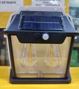 LAMPARA SOLAR DE PARED 2 FOCOS 