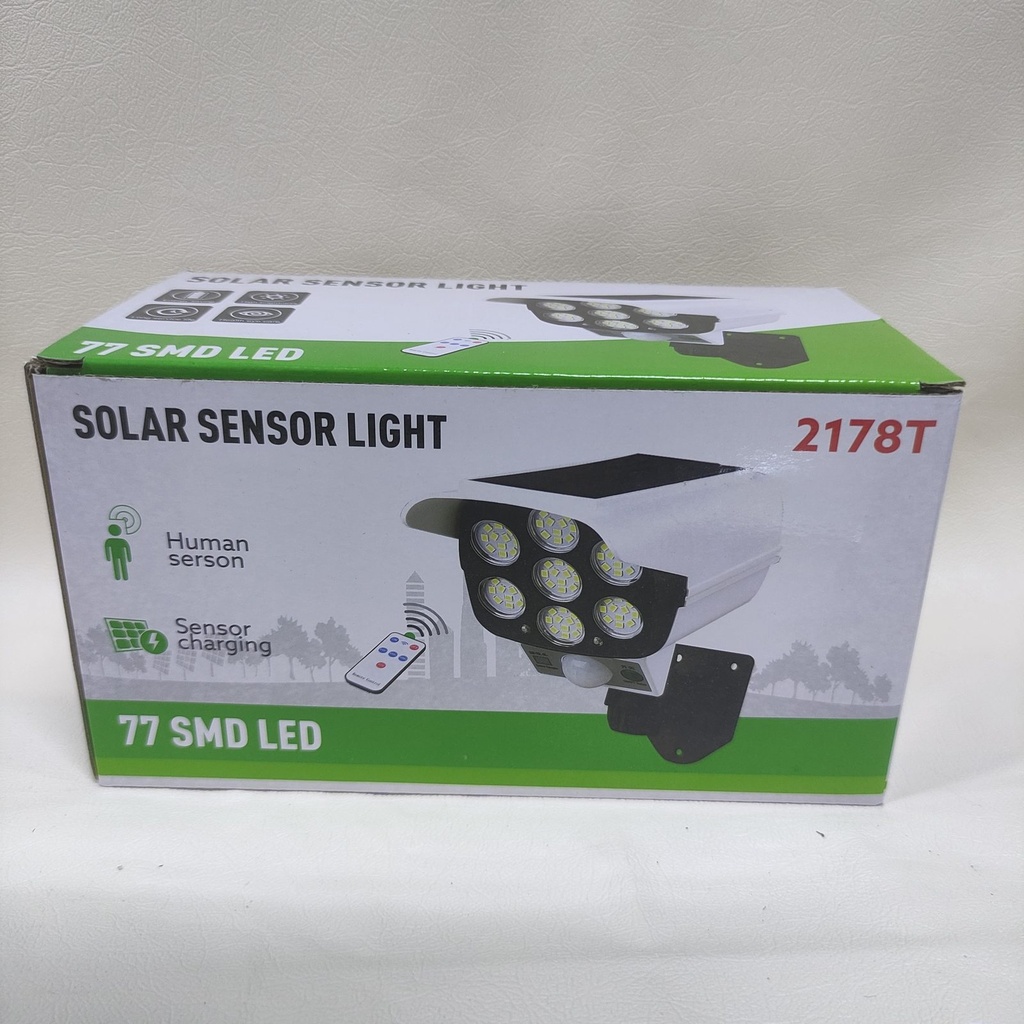 FOCO SOLAR MOD. CAMARA DE 77 LED CON SENSOR DE MOVIMIENTO |2178T|