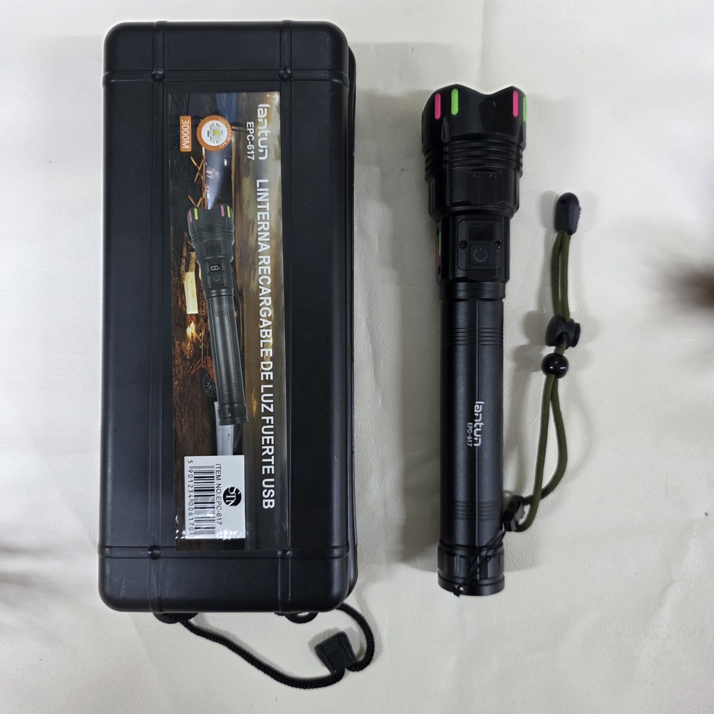 LINTERNA RECARGABLE CON 2 BATERIAS 26650 |EPC-617| 
