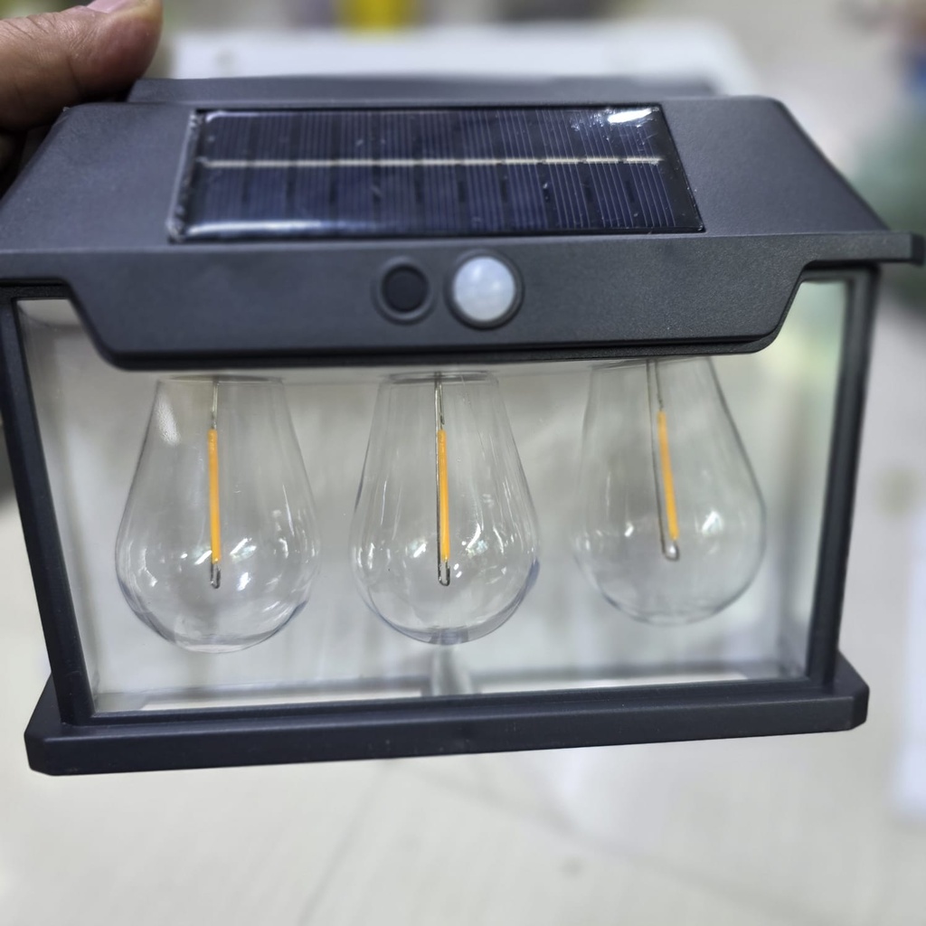 LAMPARA SOLAR DE PARED 3 FOCOS 