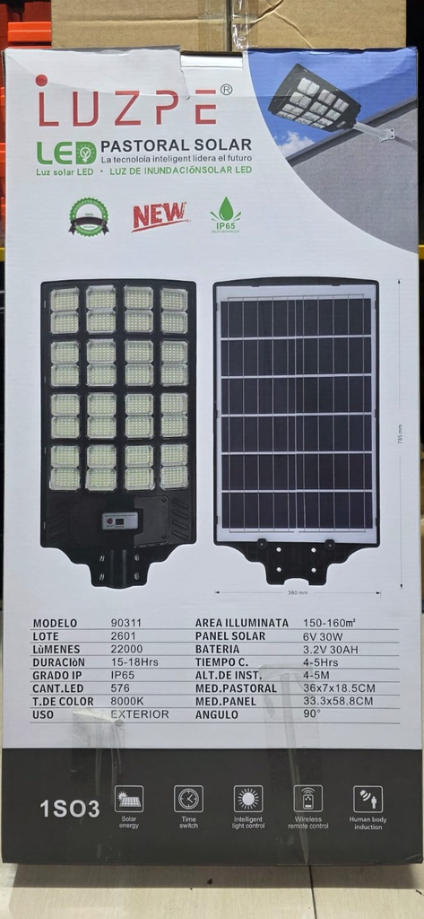 LUZ PASTORAL SOLAR 600W S/B |90311|