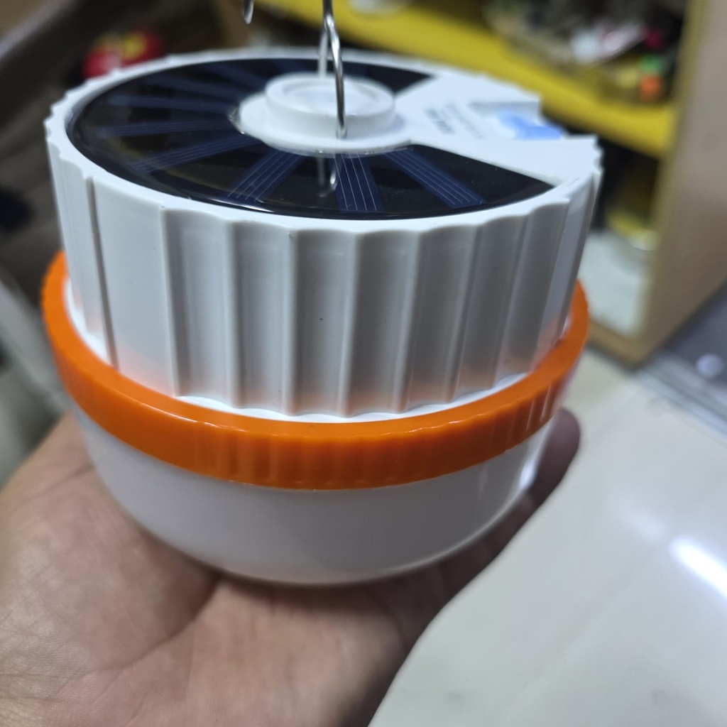 FOCO RECARGABLE SOLAR  5 HORAS NARANJA |HONG MAI| 