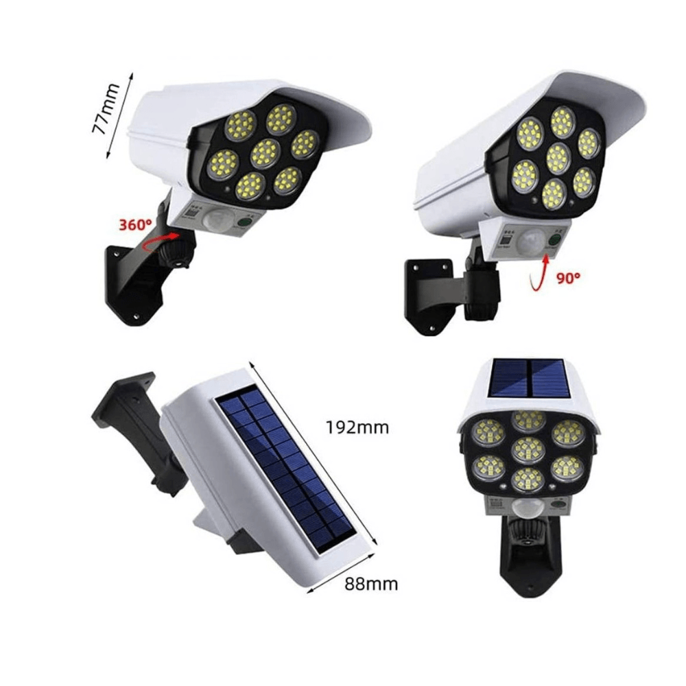 FOCO SOLAR MOD. CAMARA DE 77 LED CON SENSOR DE MOVIMIENTO |2178T|