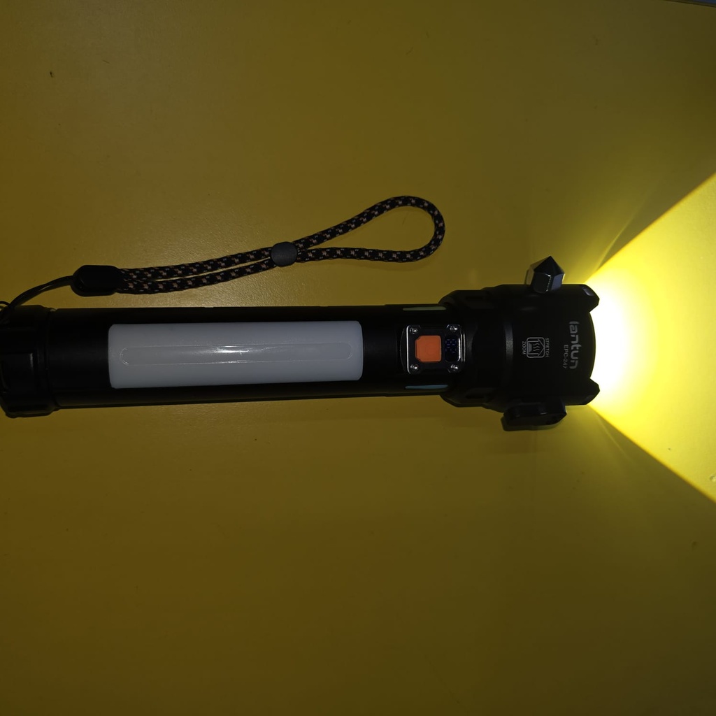LINTERNA RECARGABLE CON 2 BATERIAS DE LITIO RECARGABLE 26650 |EPC-247|  