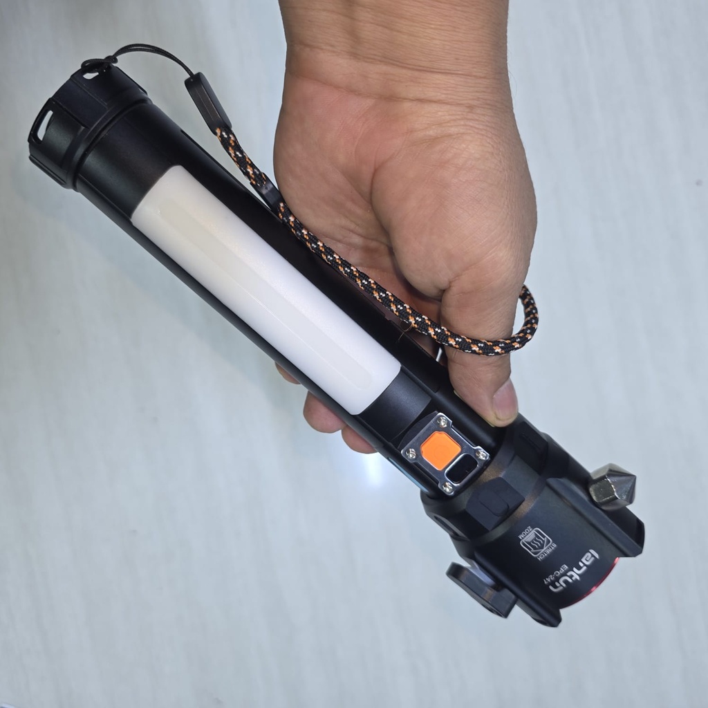 LINTERNA RECARGABLE CON 2 BATERIAS DE LITIO RECARGABLE 26650 |EPC-247|  
