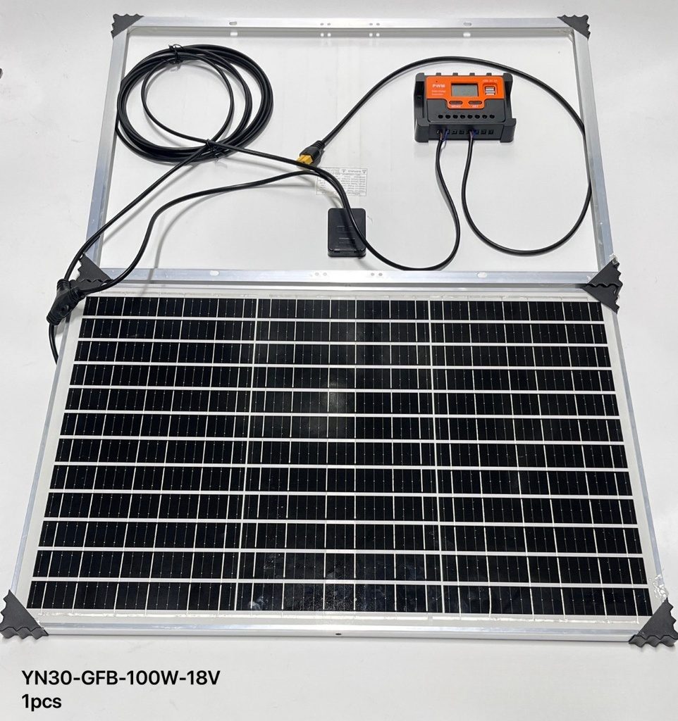 PANEL SOLAR 100W DE DOS PLIEGUES + CONTROLADOR DE CARGA PWM 10A |GFB-100W|