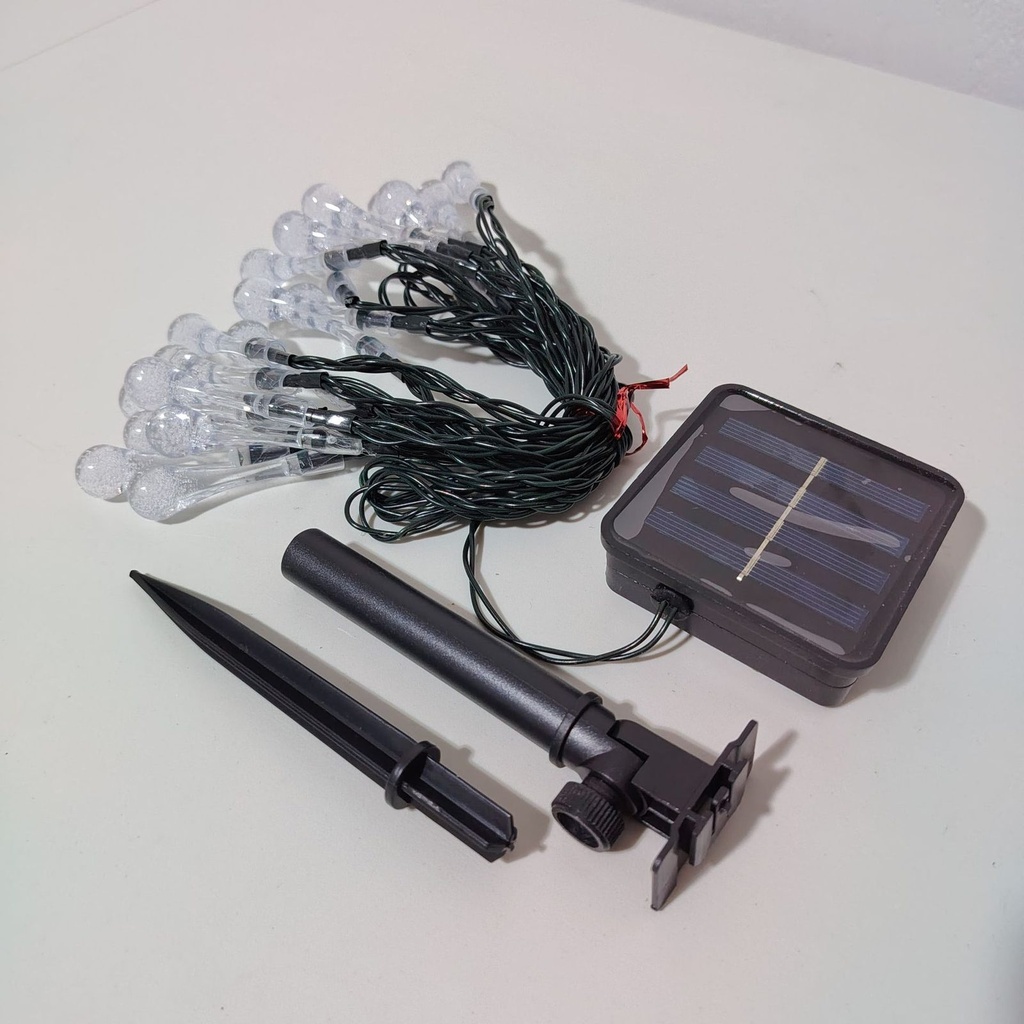 LUCES DE NAVIDAD SOLAR GOTAS DE AGUA BLANCO 5M - foto