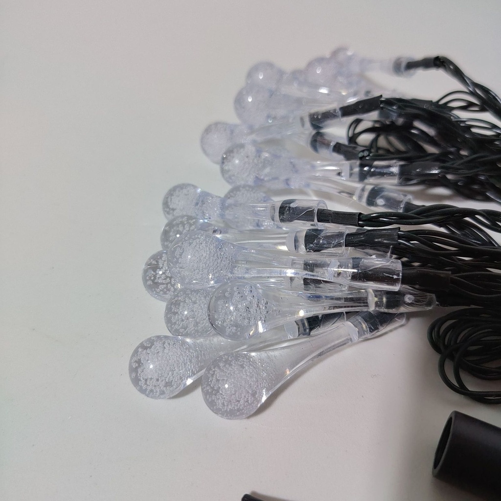 LUCES DE NAVIDAD SOLAR GOTAS DE AGUA BLANCO 5M - foto