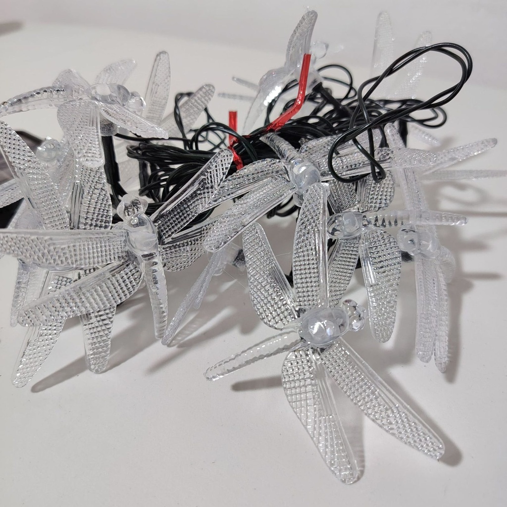LUCES DE NAVIDAD SOLAR LIBELULA BLANCO 5M - foto