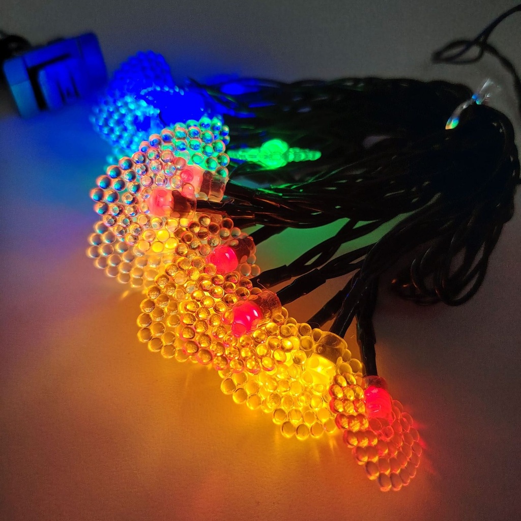 LUCES DE NAVIDAD SOLAR FRESA AMBAR / MULTICOLOR 5M - foto
