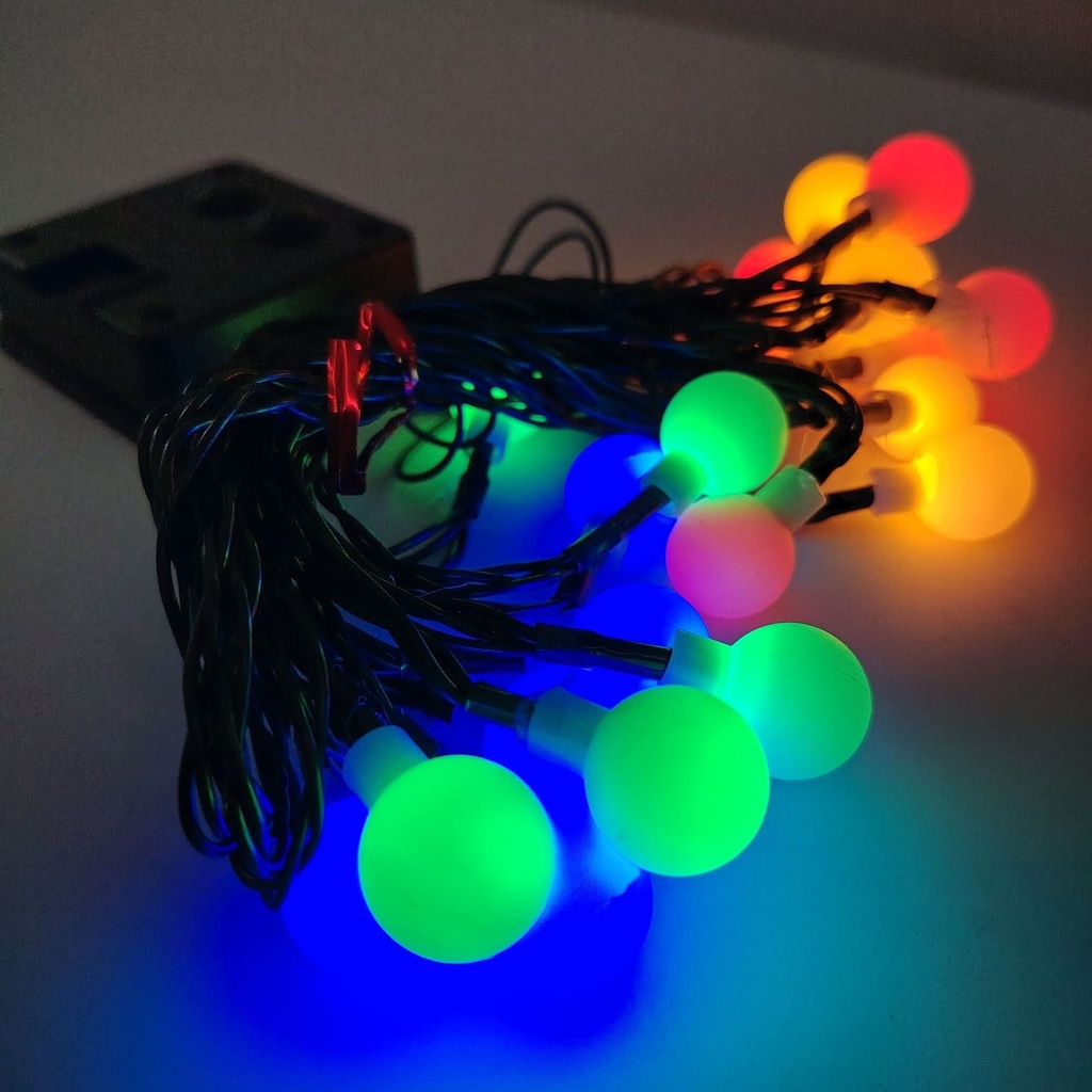 LUCES DE NAVIDAD SOLAR BOLA MULTICOLOR 5M - foto