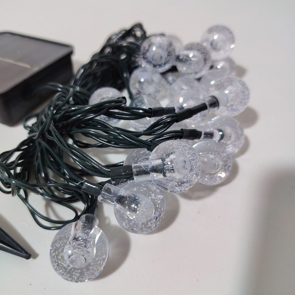 LUCES DE NAVIDAD SOLAR GOTAS DE AGUA AMBAR 5M - foto