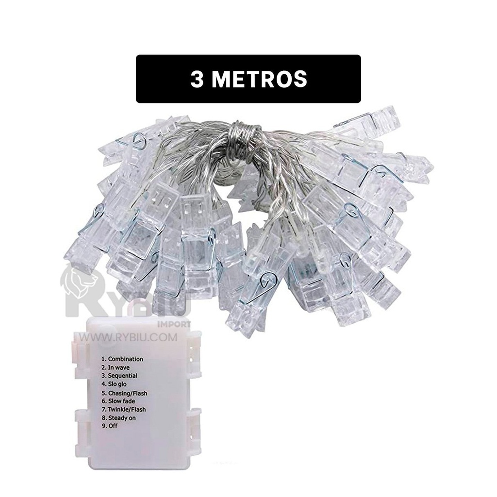 TIRA DE 20 GANCHOS DE LUCES LED  3.8m |F3528| 