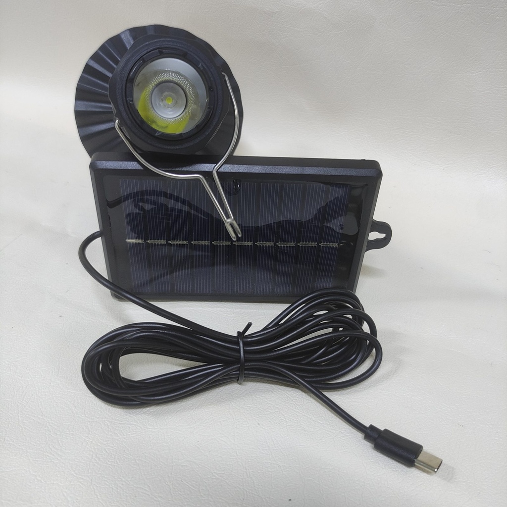 LINTERNA SOLAR PARA CAMPING Y PANEL PARA CARGAR CELULAR |JB-968W|