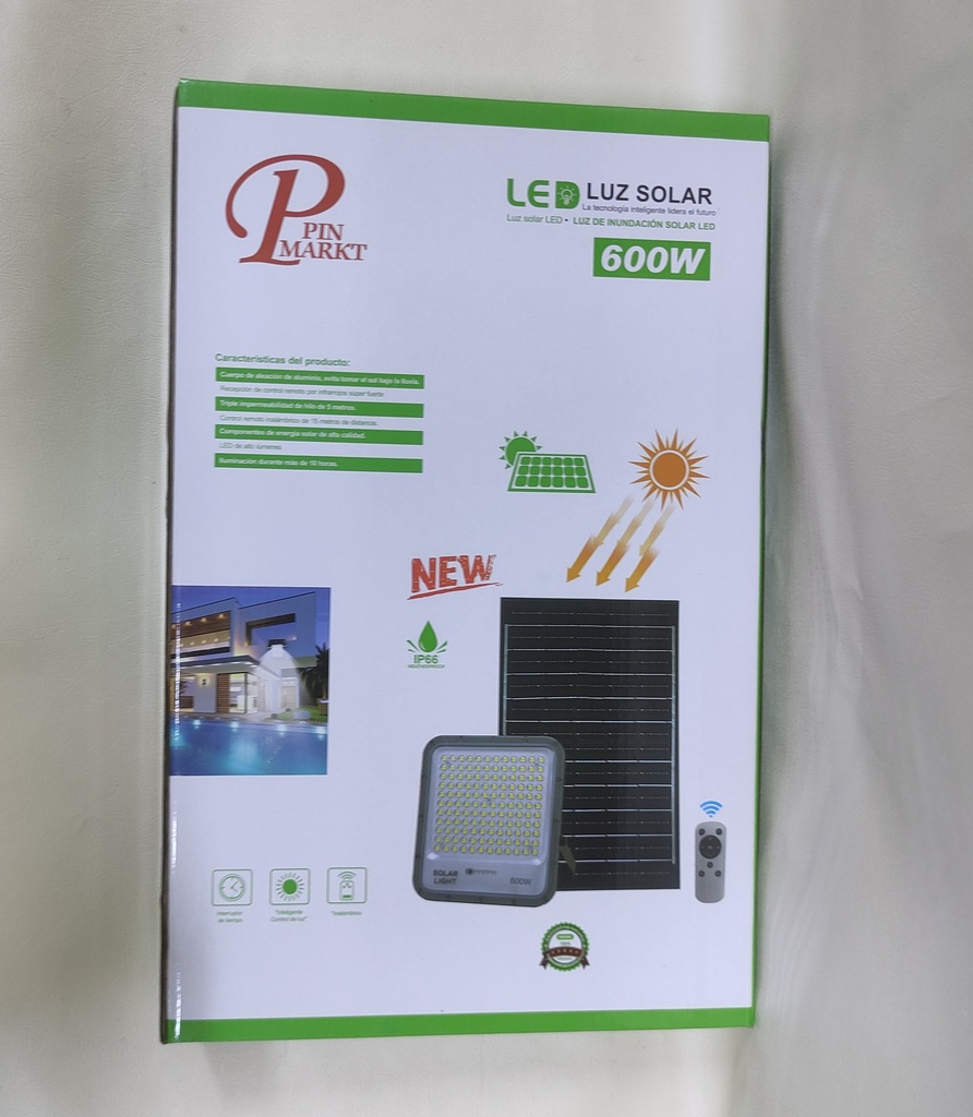 REFLECTOR POLIACRÍLICO 600W CON PANEL SOLAR |090815-10|