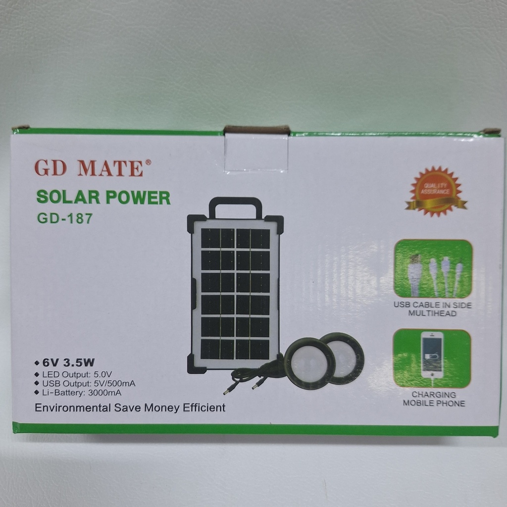 PANEL SOLAR CARGADOR DE CELULAR + 3 FOCOS |8282|